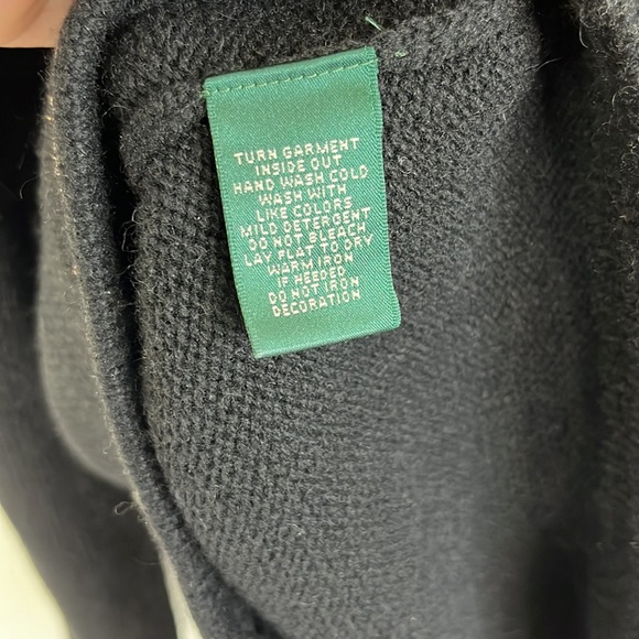 LRL Navy Marine Nautical Officer Metallic Gold Piping Cardigan Sweater - Picture 8 of 8